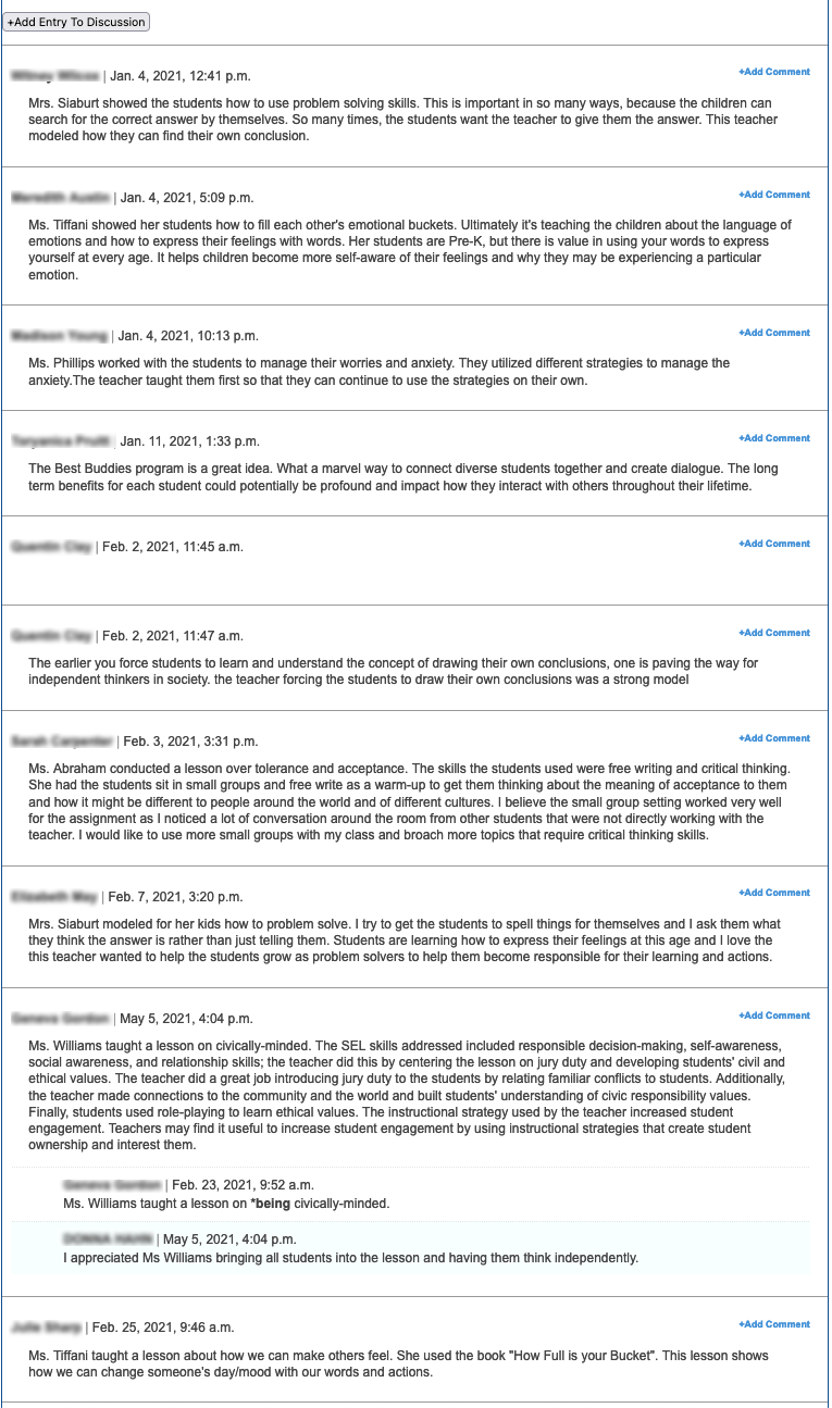image of Discussion Board entries 1